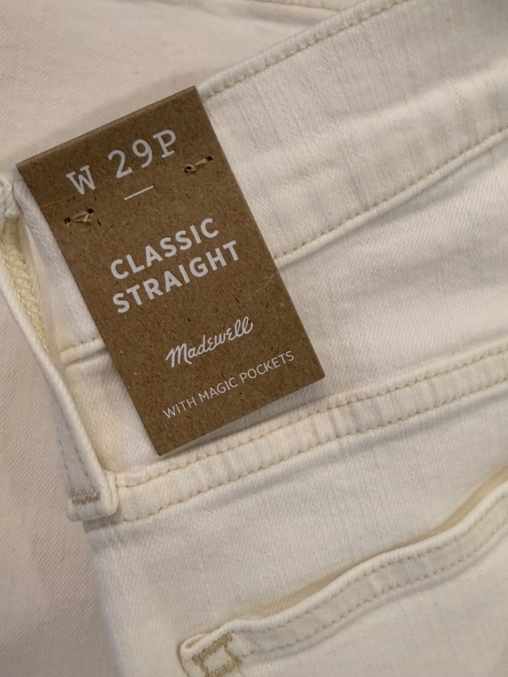 Madewell Off-White Classic Straight Jean, size 29P NWT - Picture 3 of 7